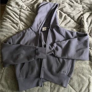 ARITZIA COZY FLEECE BOXY BOYFRIEND ZIP HOODIE